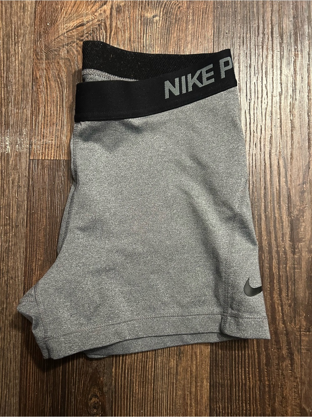 Nike Gray Athletic Women’s Shorts with Black Waistband